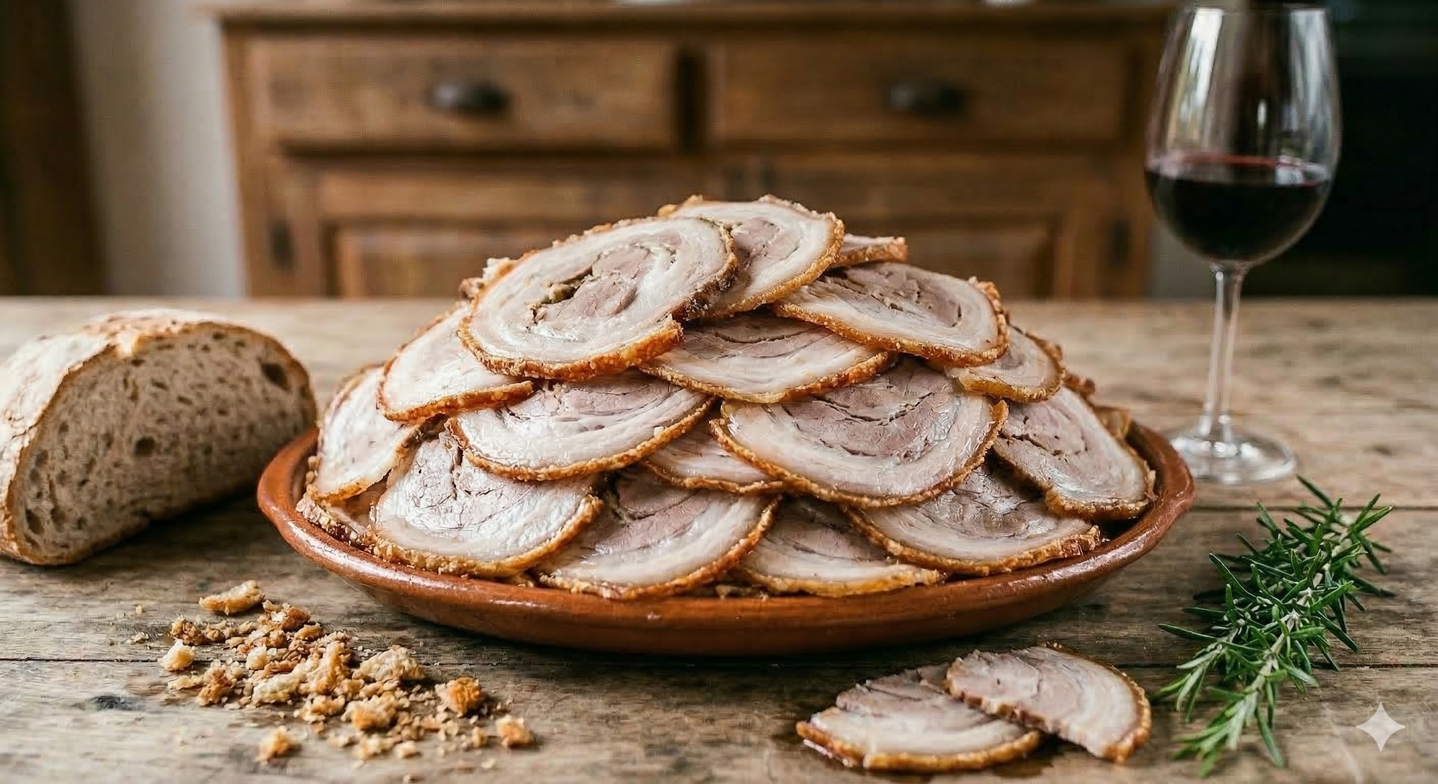 Slow-roasted crispy pig leg